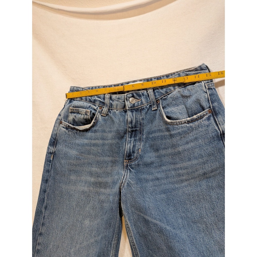 Zara blue denim straight leg jeans size 6 - Picture 2 of 8